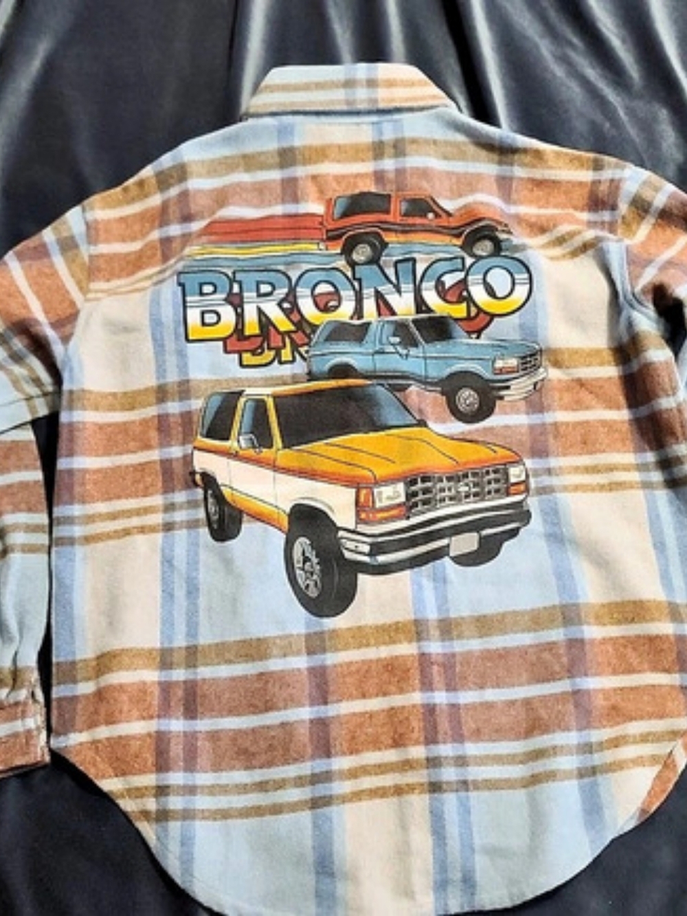 Womens Ford Bronco Plaid Button Down Shacket